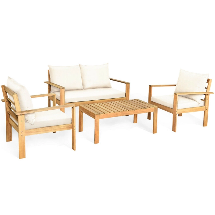 PRIMO WOODEN SOFA SET OF 4PCS 2