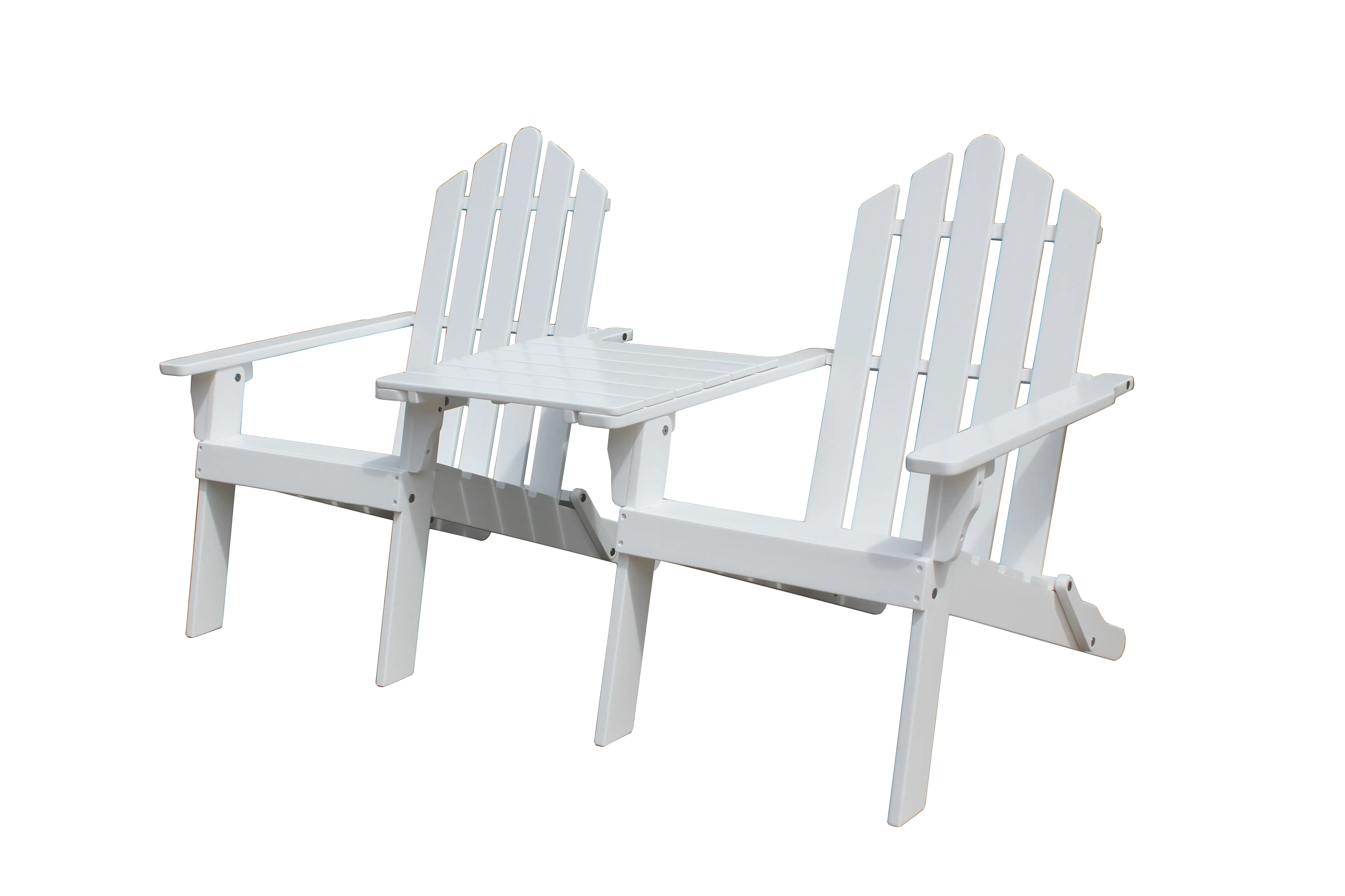 COASTAL WHITE ADIRONDACK LOVE SEAT 1